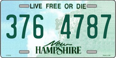 NH license plate 3764787