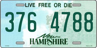 NH license plate 3764788