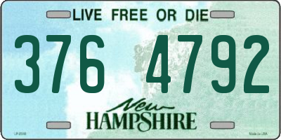 NH license plate 3764792