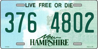 NH license plate 3764802