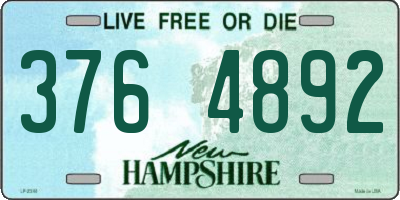 NH license plate 3764892