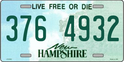 NH license plate 3764932