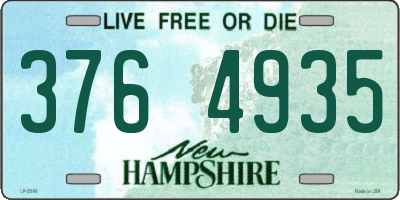 NH license plate 3764935