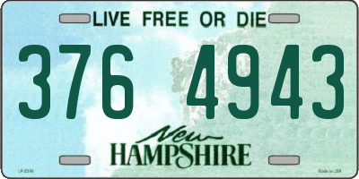 NH license plate 3764943