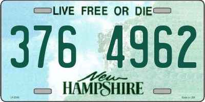 NH license plate 3764962