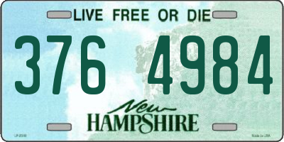 NH license plate 3764984