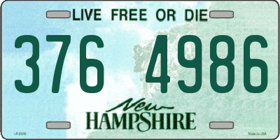 NH license plate 3764986