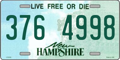 NH license plate 3764998