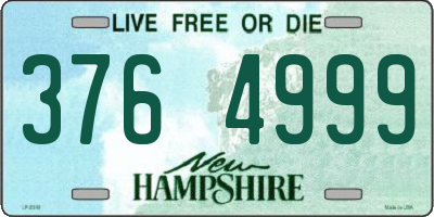 NH license plate 3764999