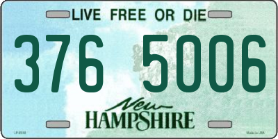 NH license plate 3765006