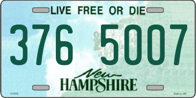 NH license plate 3765007