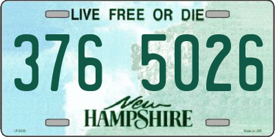 NH license plate 3765026