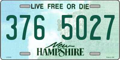 NH license plate 3765027