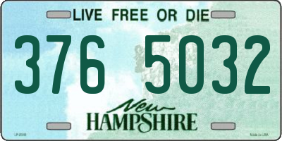 NH license plate 3765032