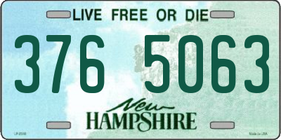NH license plate 3765063