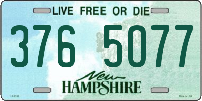 NH license plate 3765077
