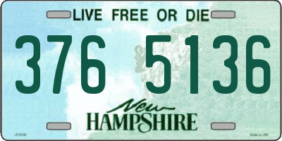 NH license plate 3765136