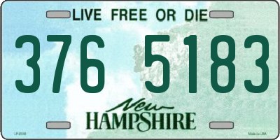 NH license plate 3765183