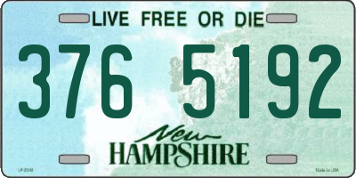 NH license plate 3765192