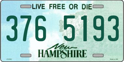 NH license plate 3765193