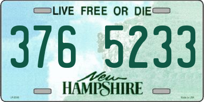 NH license plate 3765233