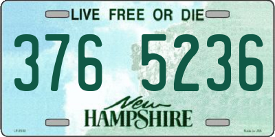 NH license plate 3765236