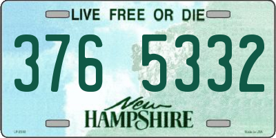 NH license plate 3765332