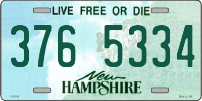 NH license plate 3765334