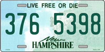 NH license plate 3765398