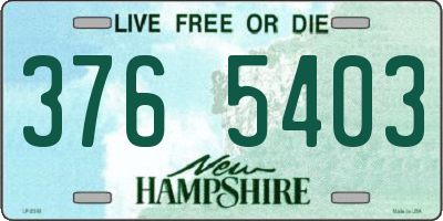 NH license plate 3765403