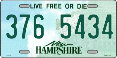 NH license plate 3765434