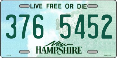 NH license plate 3765452
