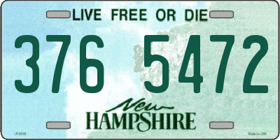 NH license plate 3765472