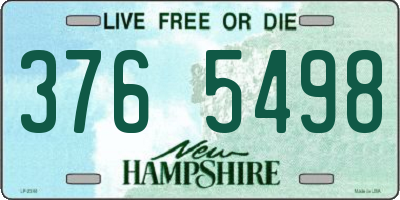 NH license plate 3765498