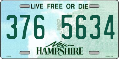 NH license plate 3765634
