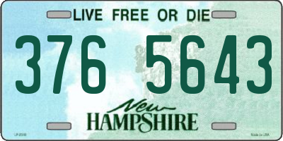 NH license plate 3765643