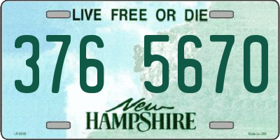 NH license plate 3765670
