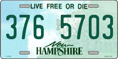 NH license plate 3765703