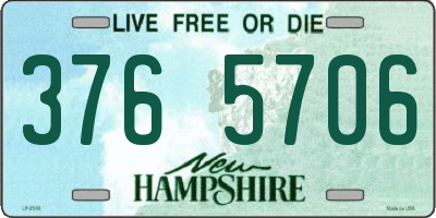 NH license plate 3765706
