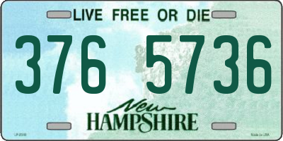 NH license plate 3765736
