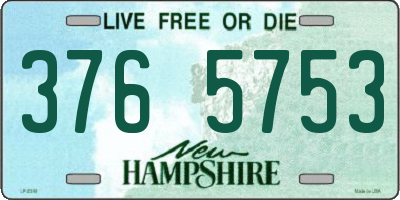 NH license plate 3765753
