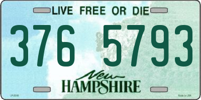 NH license plate 3765793