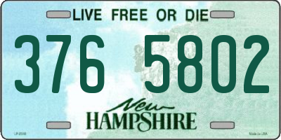 NH license plate 3765802