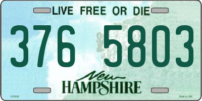 NH license plate 3765803