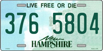 NH license plate 3765804