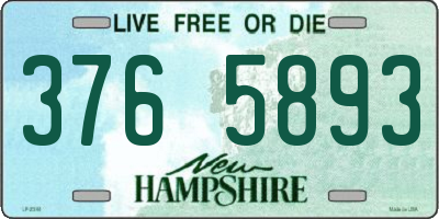 NH license plate 3765893