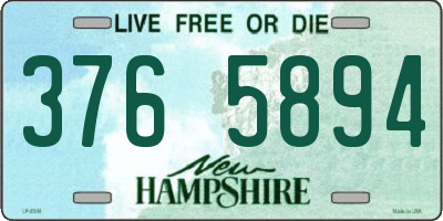 NH license plate 3765894