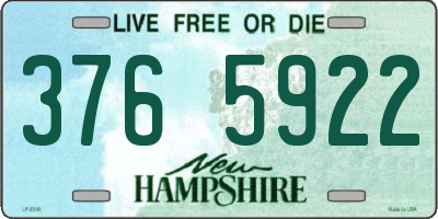 NH license plate 3765922