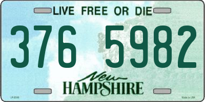 NH license plate 3765982