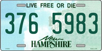 NH license plate 3765983